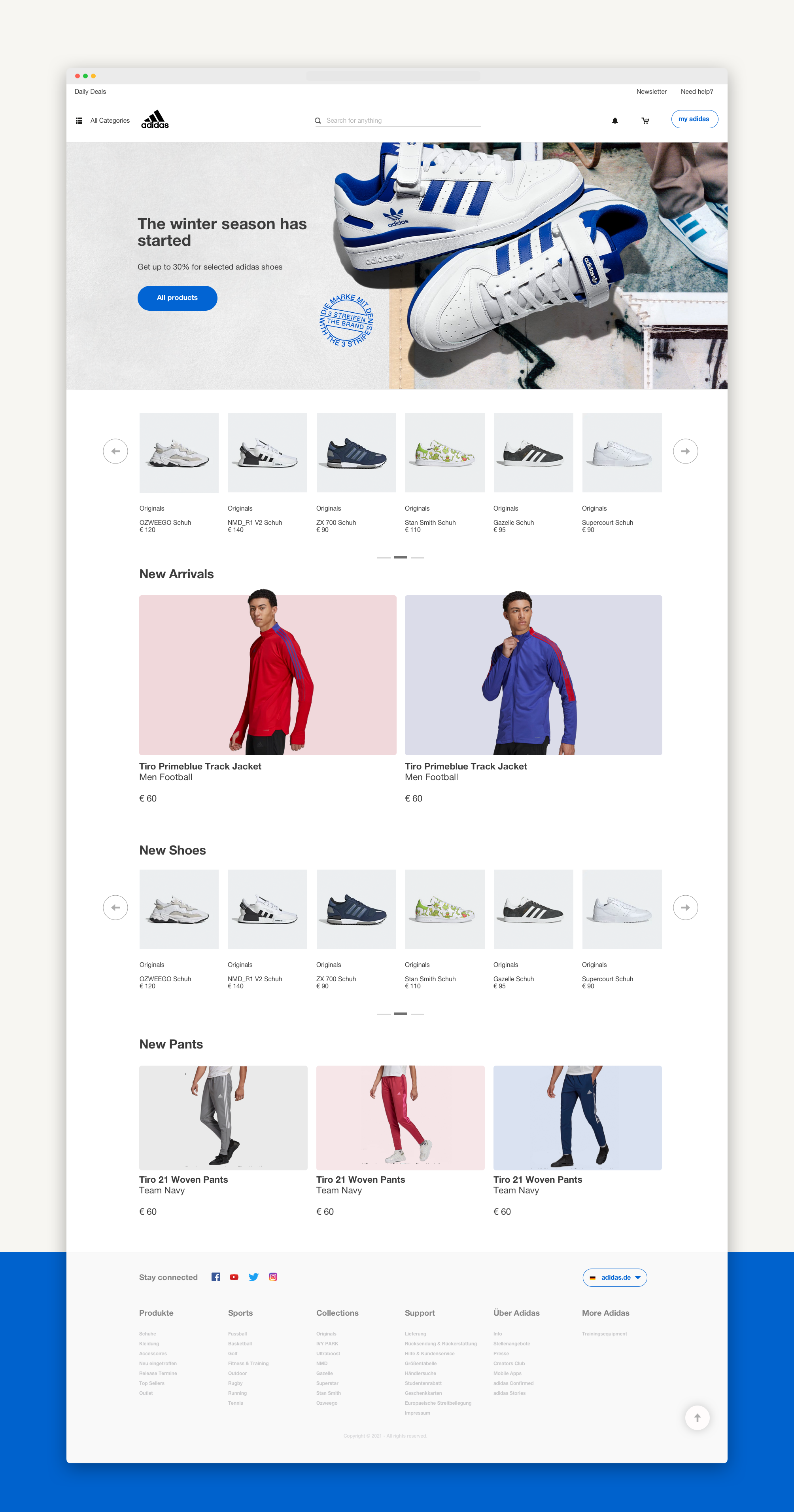 UX/UI Design adidas